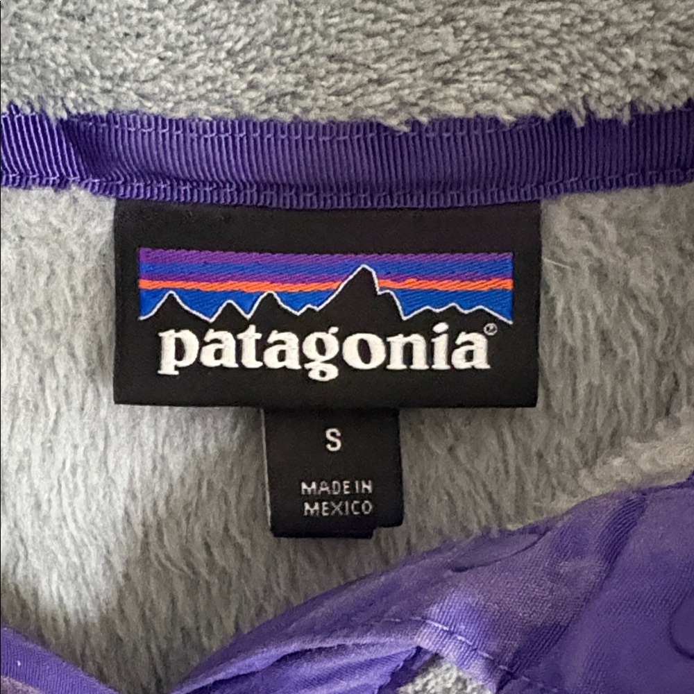 Patagonia Gray Fleece with Purple Trim - Picture 3 of 3